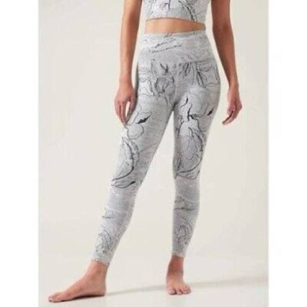 Athleta Elation Jacquard 7/8 Tight Leggings 2X Black Eden Floral High Rise